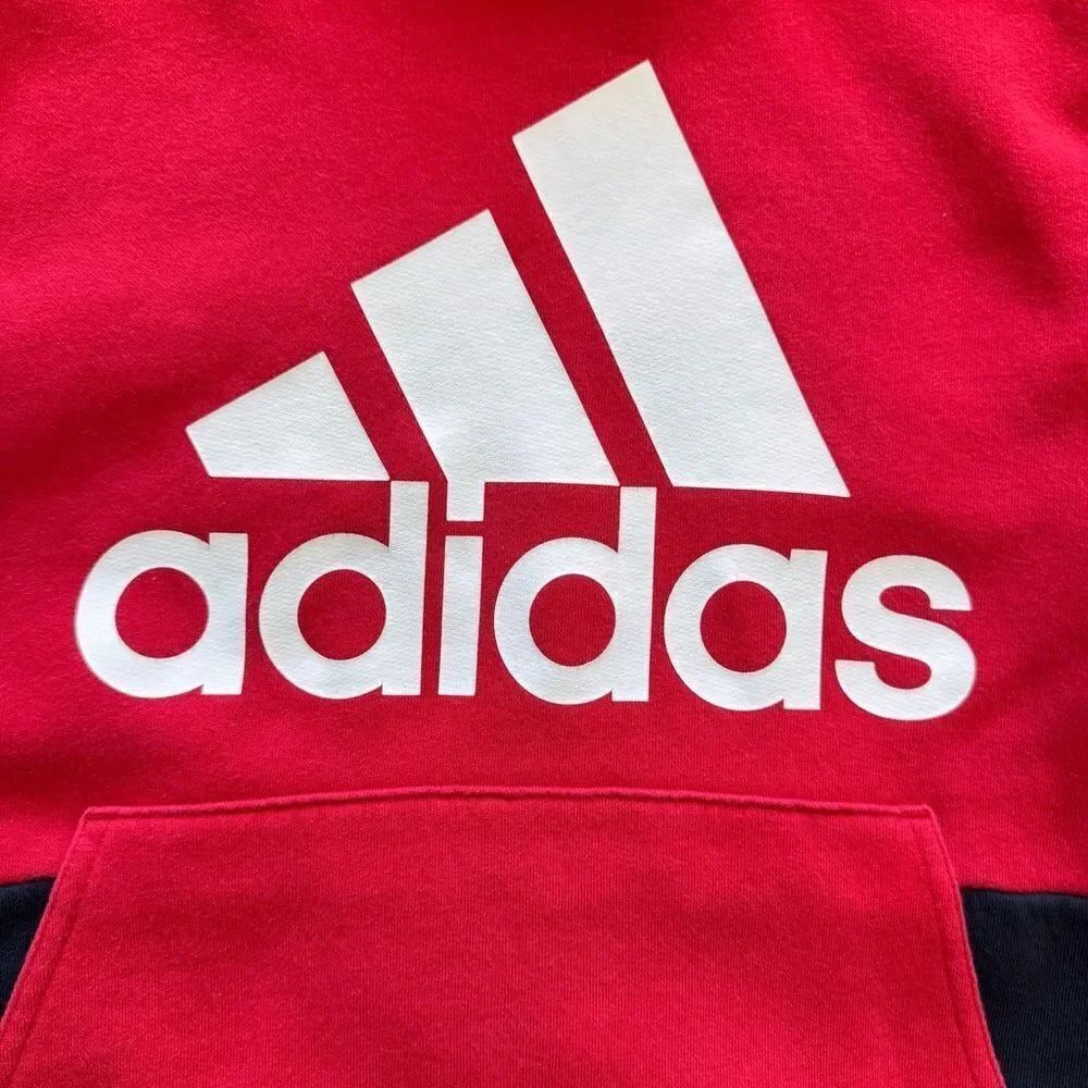 Adidas Hoodie, Boys Size, Red Black, Long Sleeve, Pullover SZ S # 2480 - Picture 5 of 10